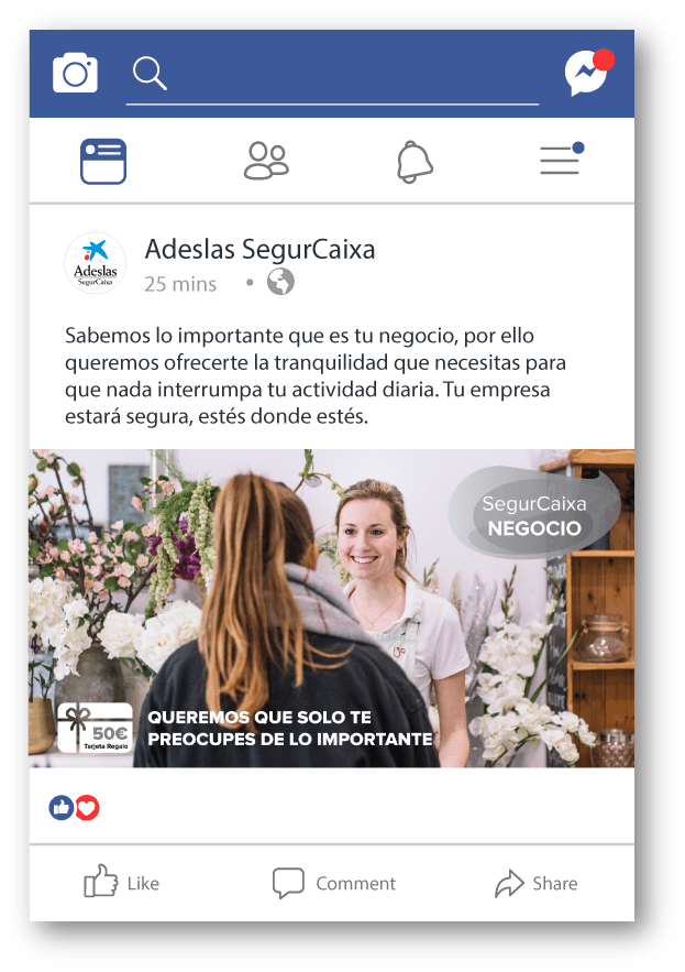 Anuncio Facebook Ads Adeslas